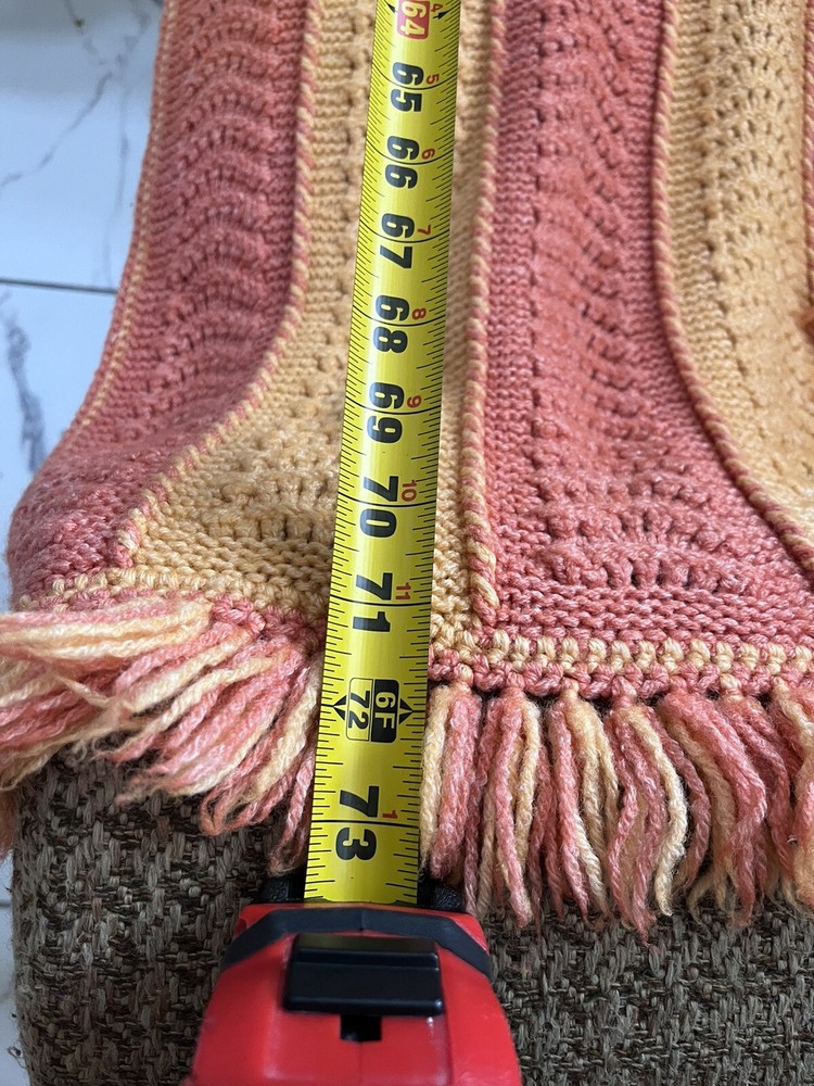 crocheted knitted vintage afghan blanket throw