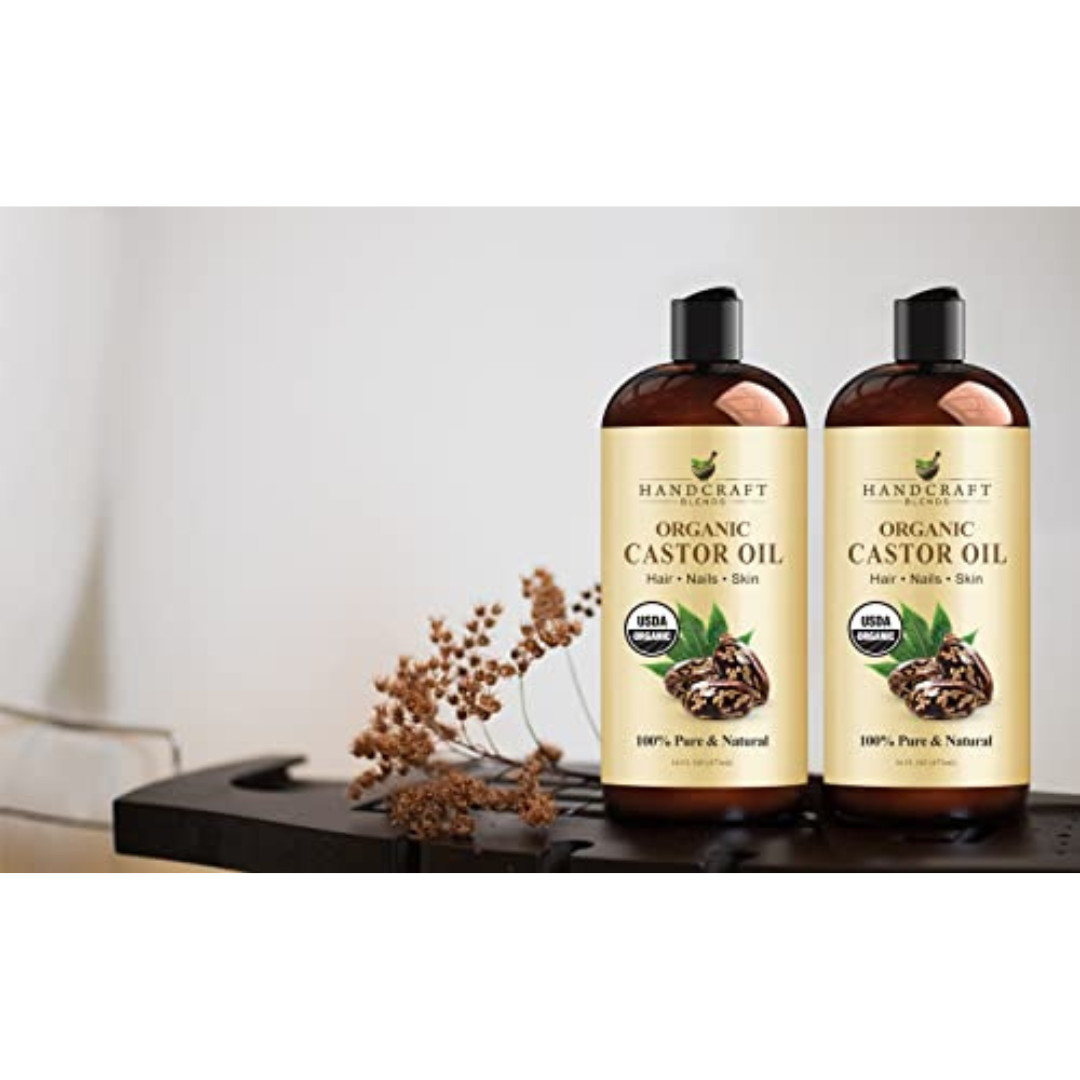 Premium Organic Castor Oil 100% Pure and Hexane-Free Cold-Pressed Beauty 16 fl.