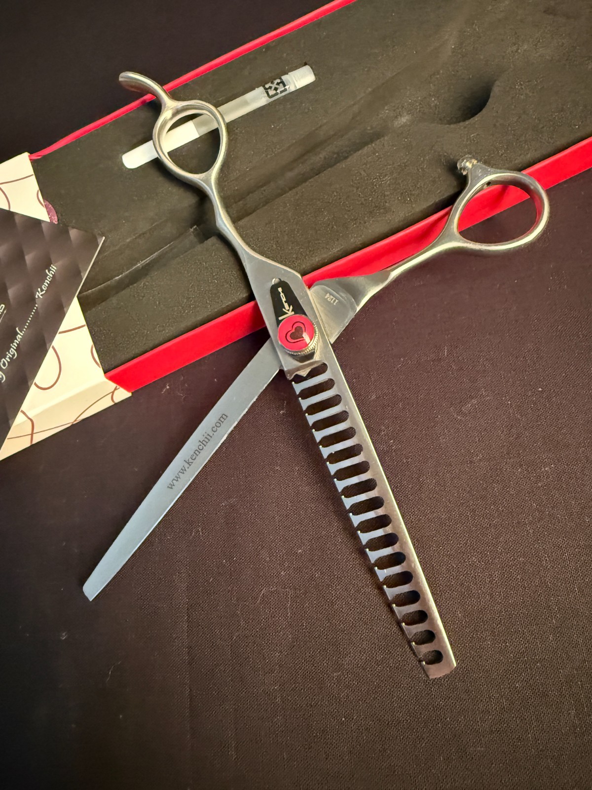 Kenchii Love Series 7.5” 18T Chunker Dog Grooming Shears NEW w/ Box Professional