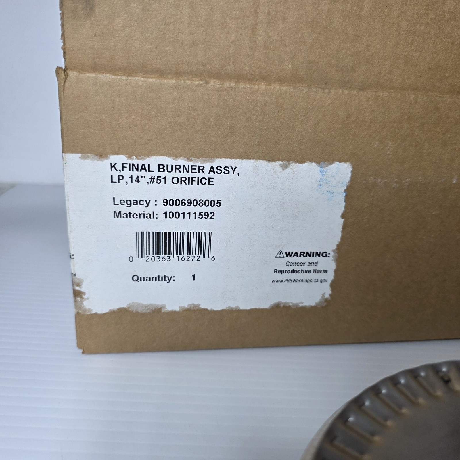 AO Smith Kit Final Burner Assembly LP 14" #51 Orifice 100111592 In Box