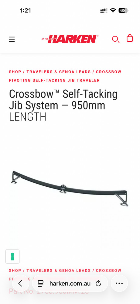 Crossbow™ Self-Tacking Jib System — 950mm Length