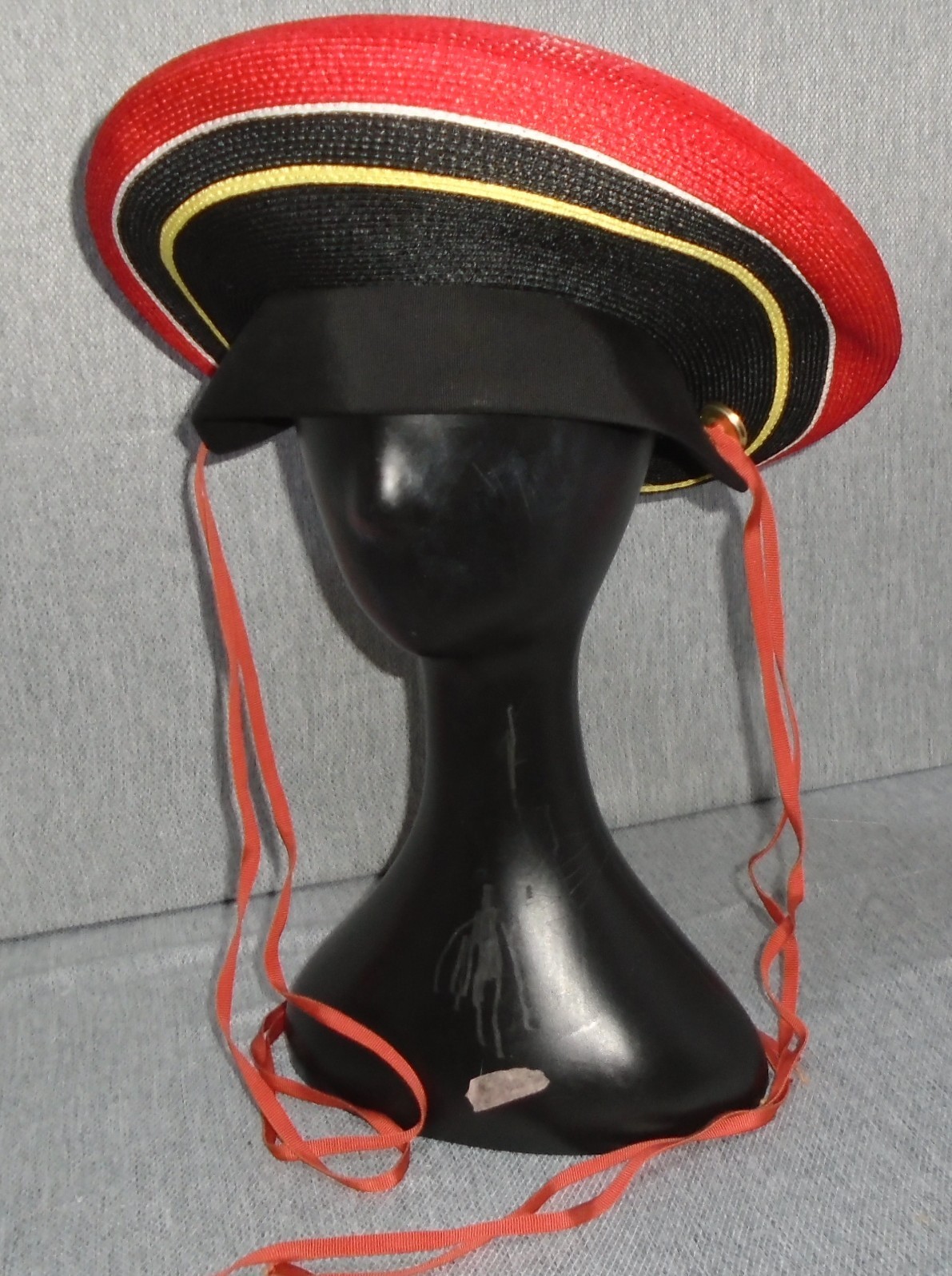 YSL Yves Saint Laurent Designer Vintage RED Black Hat