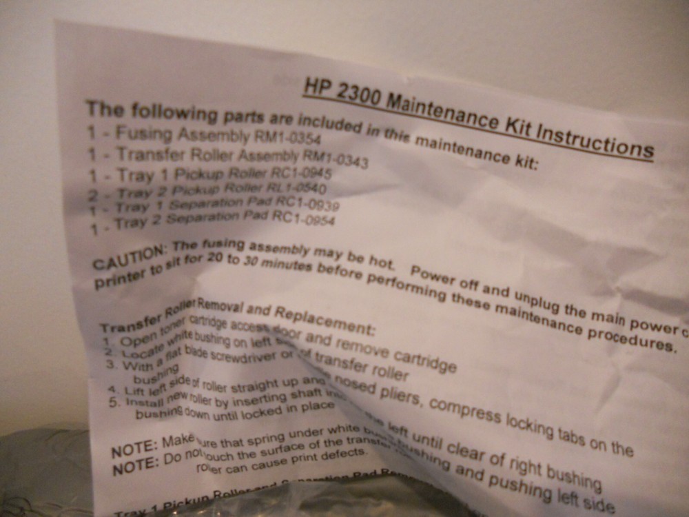 HP 2300 MAINTANCE KIT SHOWN NEW OPEN BOX