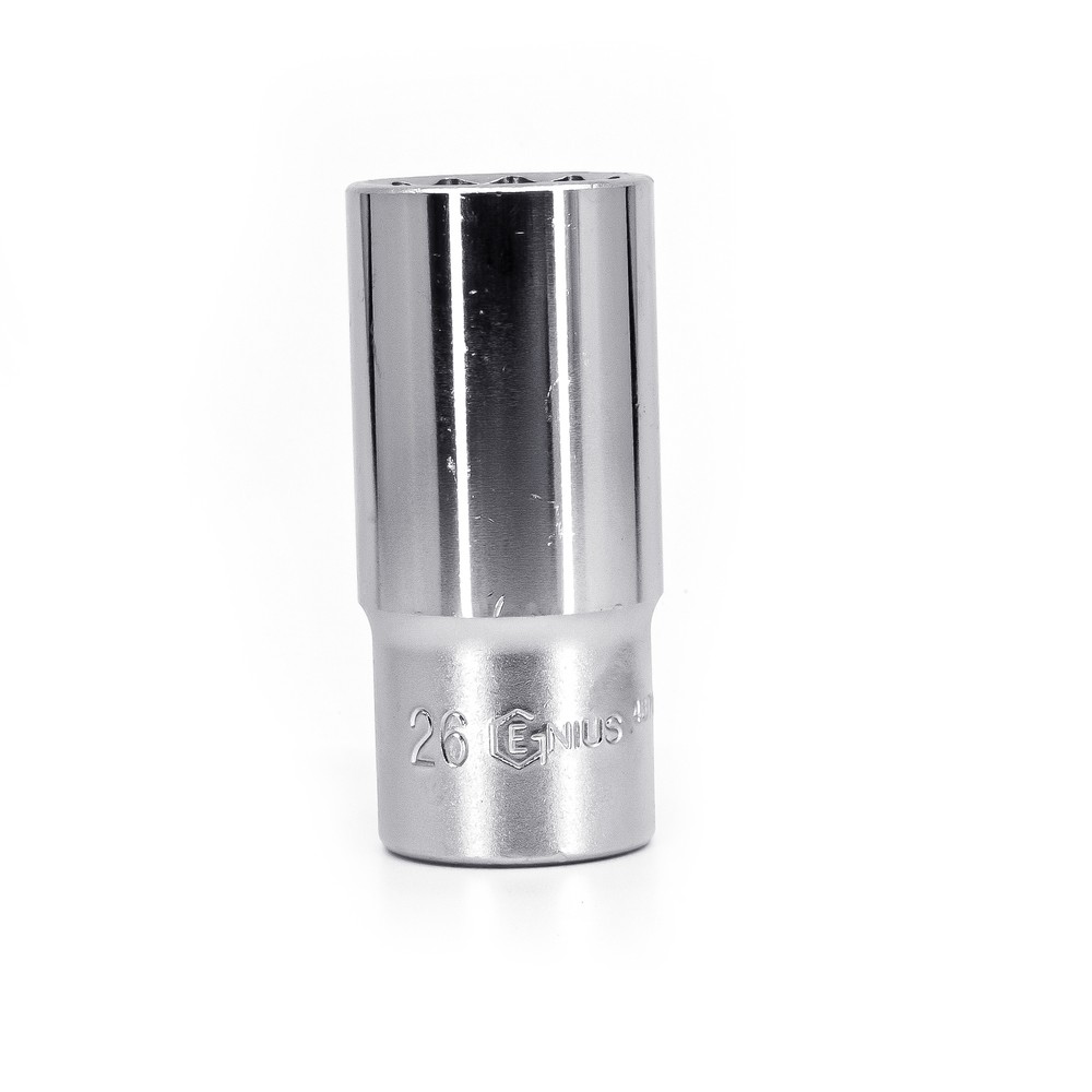 Genius Tools 1/2" Dr. 26mm Deep Hand Socket (12-Point) - 437826