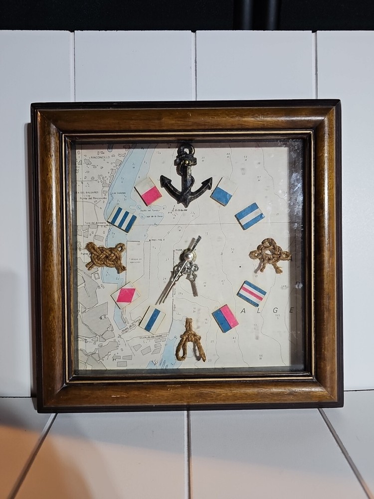 Nautical Wooden Clock. Battery Powered
