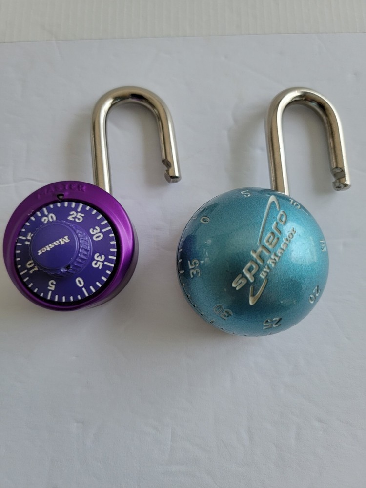 2 Master Combination Locks Purple And Blue Sphero