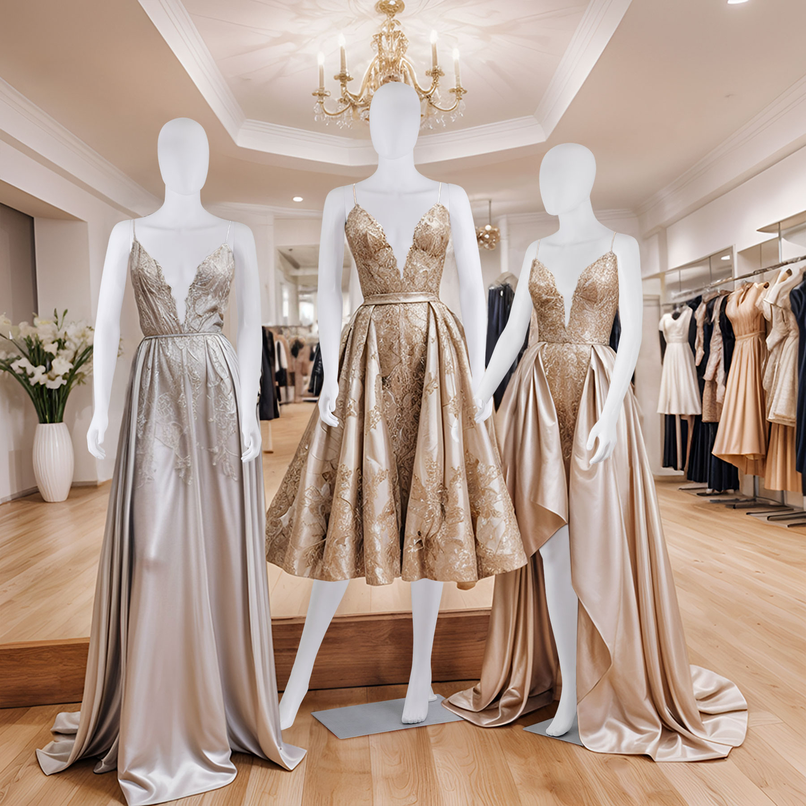 Female Mannequin Full Body Dress Form Adjustable 70" Realistic Detachable White