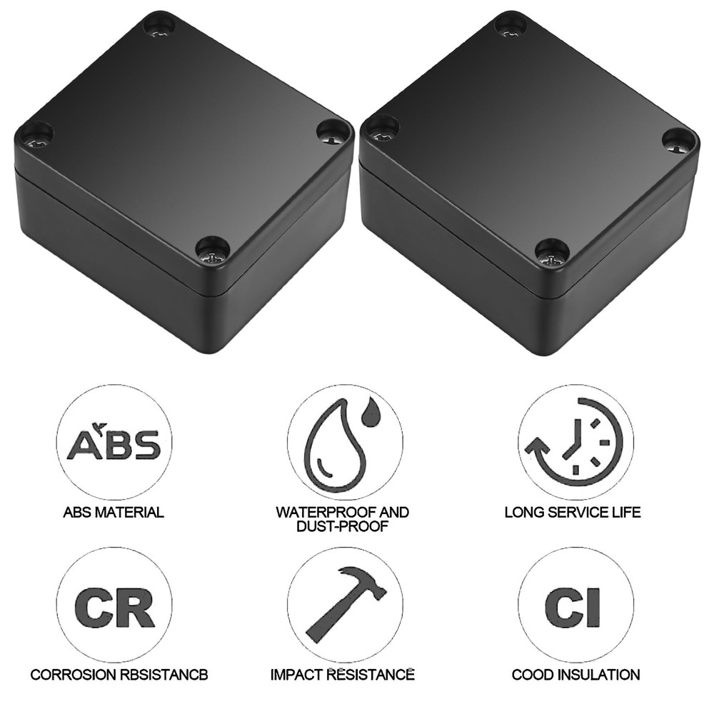 Project Box, 4 Pcs Electrical Junction IP65 Waterproof A, black