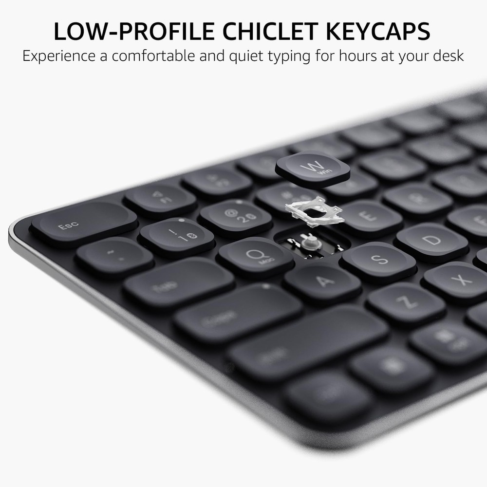 9010M Multi-Device Keyboard, Mouse Combo, 2.4GHz, Bluetooth, 4 Devices, Silent