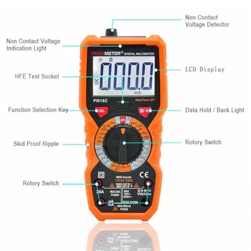 PM18C High Performance Digital Multimeter with AC/DC Voltage, Current