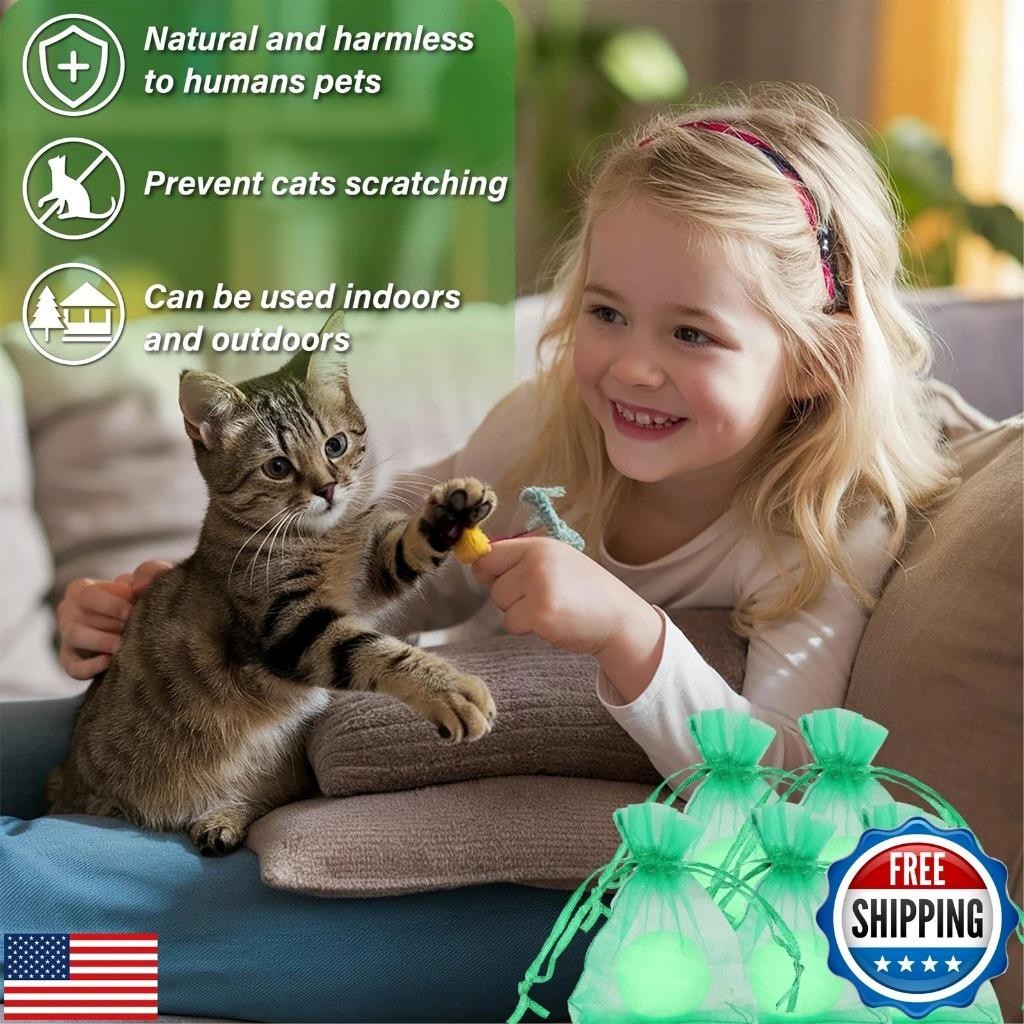 (24-Pack) Cat Repellent BalIs Indoor & Outdoor, Natural Peppermint Oil, Pet Safe