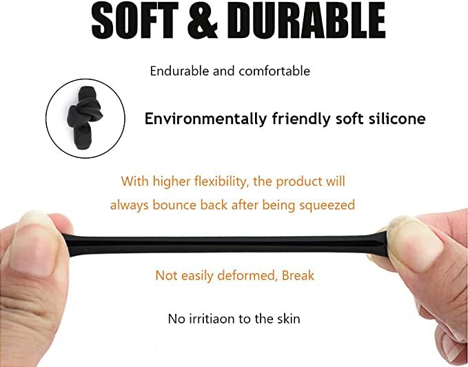 4 Pair Anti Slip Glasses Ear Hooks Tip Eyeglasses Grip Temple Holder Silicone US