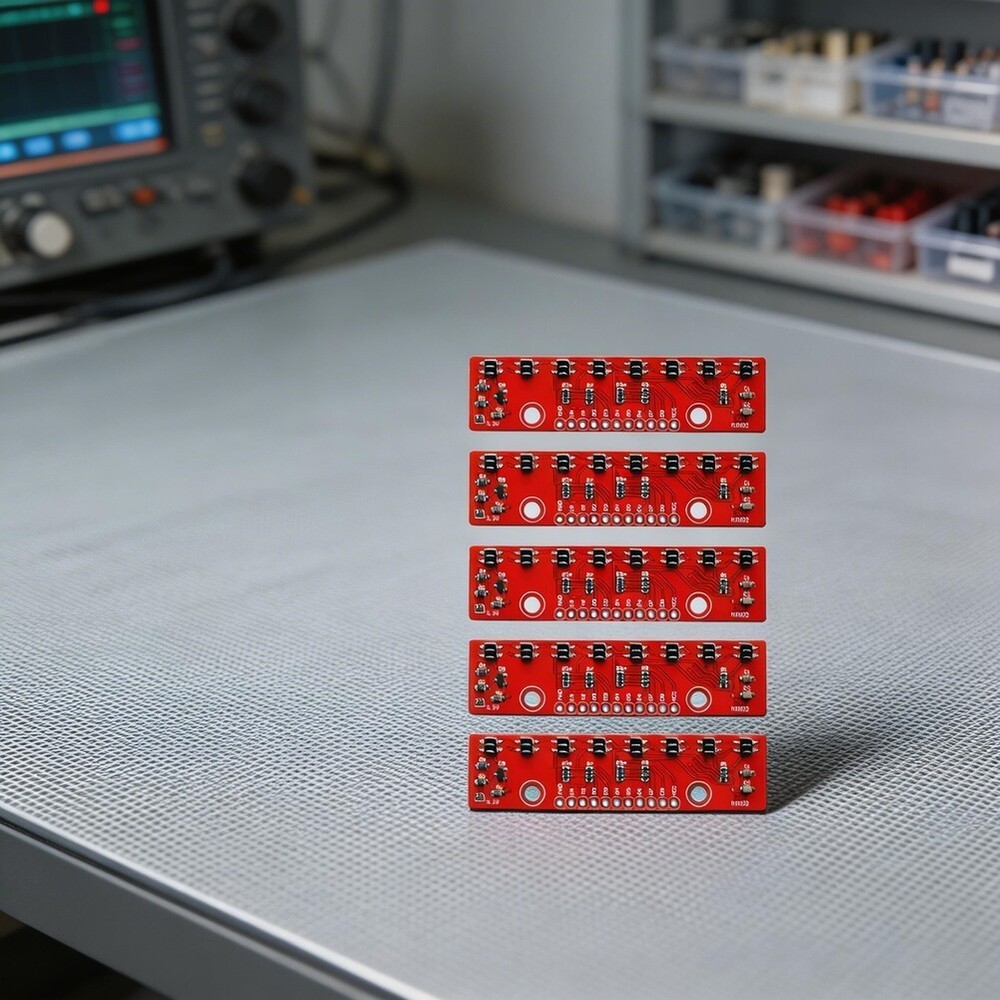 DIY Robotics Module 8-Way Line Detector Red PCB Compact 65.7x16mm Dimensions