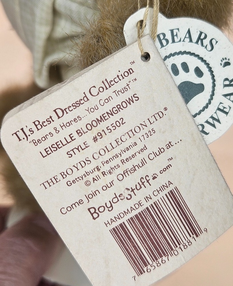 Boyds Bears Leiselle Bloomengrows Jointed Small Bear Original Tags