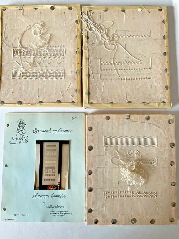 Needlepoint Kit Sally Simon Openwork on Canvas Freedom Sampler 18 Ct 1985