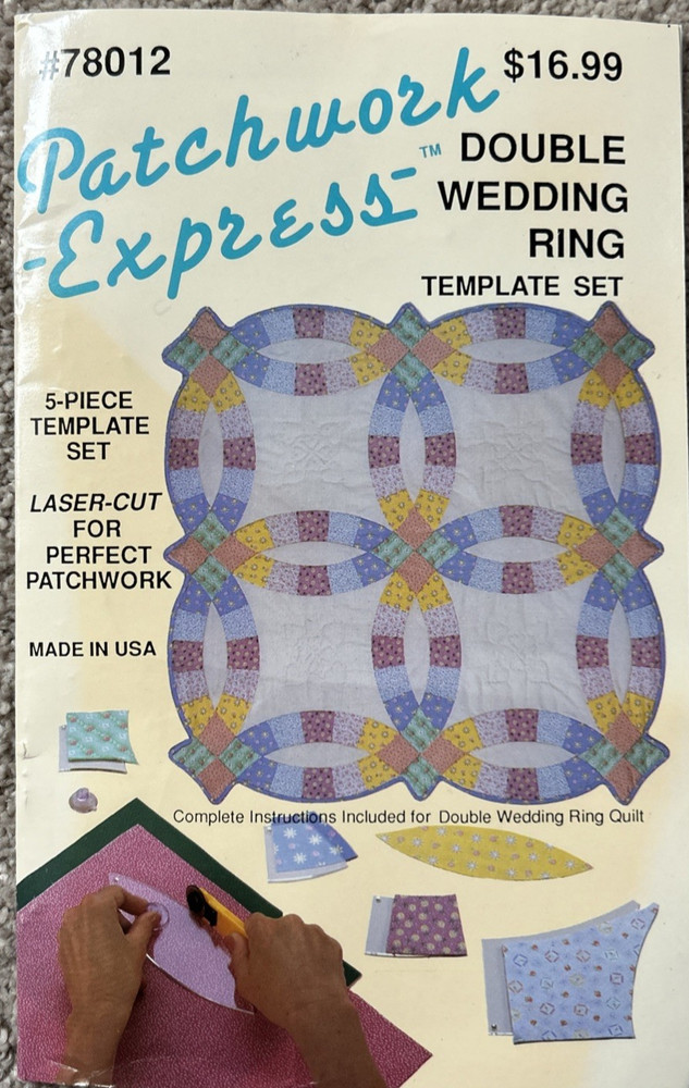 Double Wedding Ring Template Set- laser cut 5-piece by patchwork express