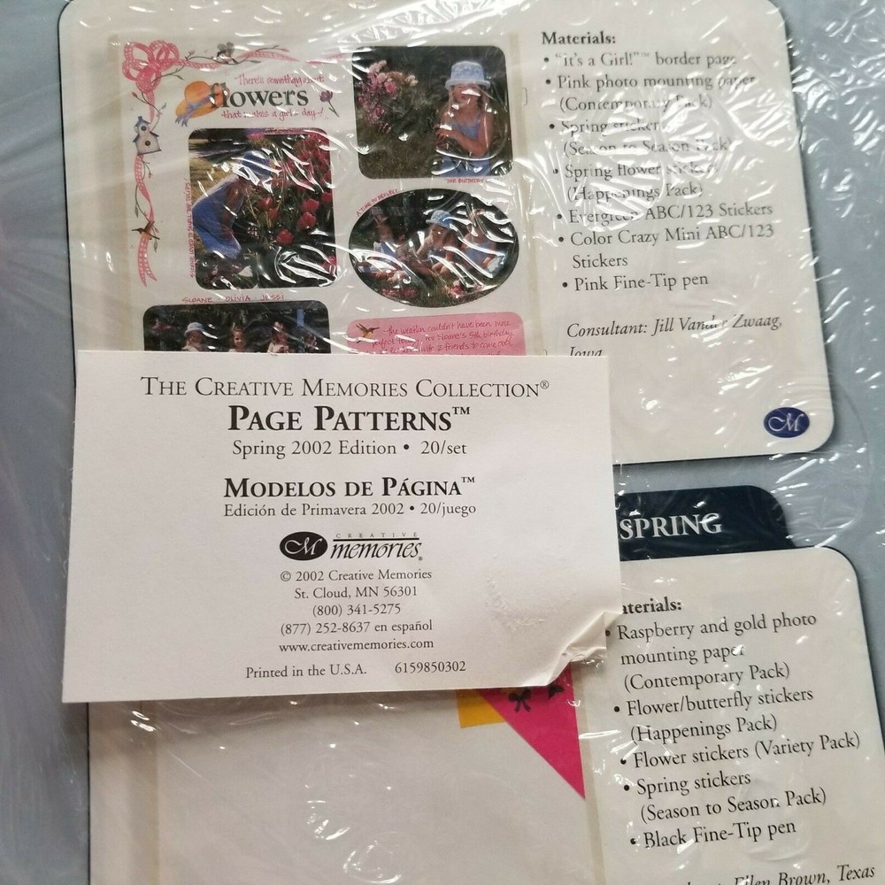 Creativ Memories PAGE PATTERNS AND TABBED DIVIDERS.