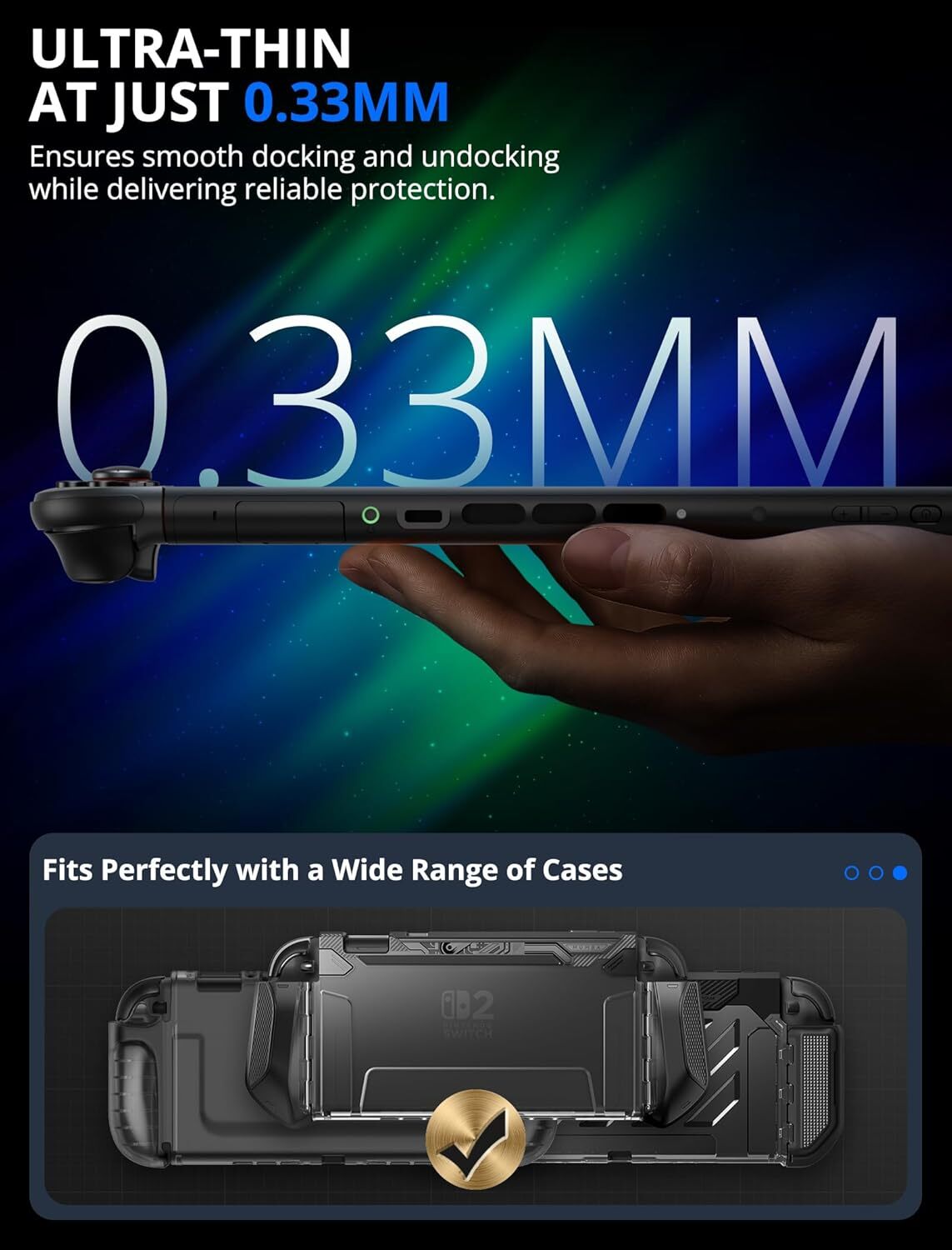 For Nintendo Switch 2 Screen Protector, 2 Pack 9H Tempered Glass Ultra-Thin HD