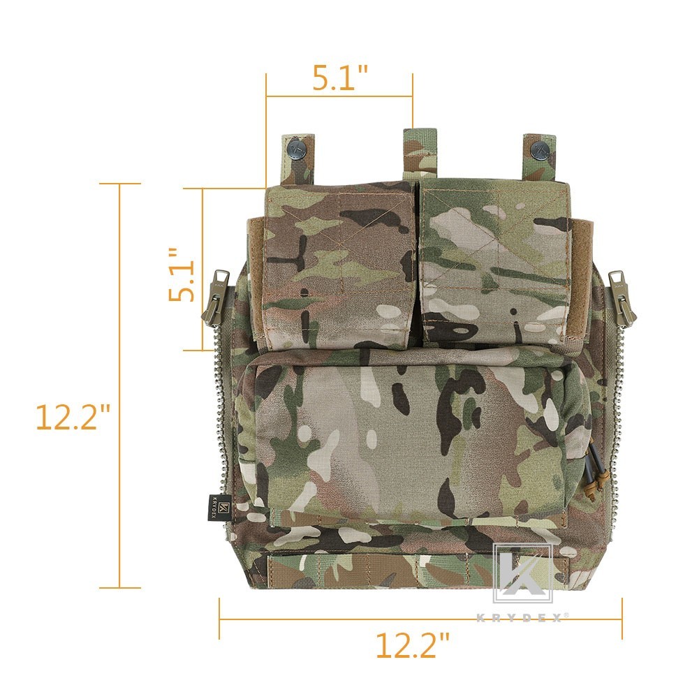 KRYDEX Tactical Zip-on Pack Panel Back for CPC JPC2.0 Plate Carrier MC Camo