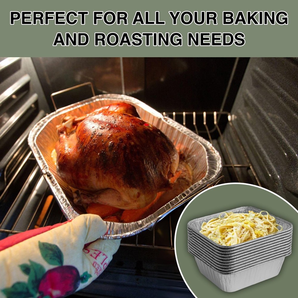 INFINITY EL Disposable Aluminum Foil (Half Pan Extra-Deep/20 Pack), Silver