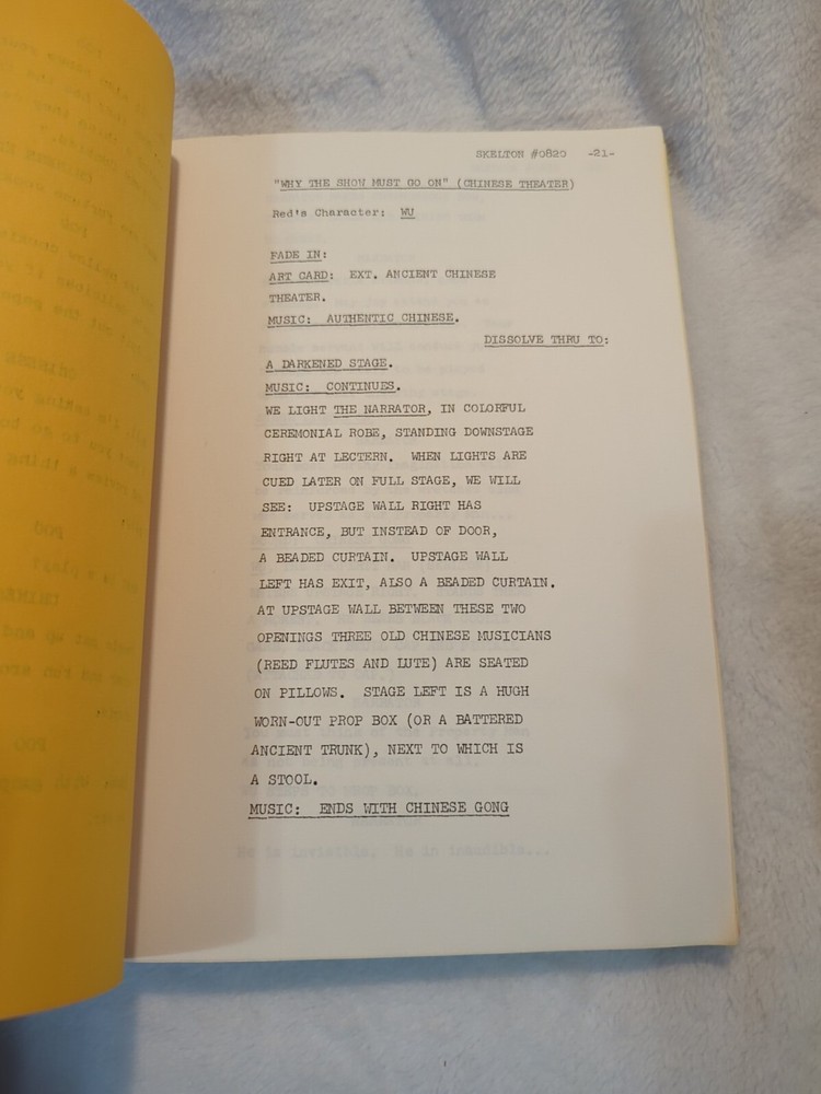 Rare Vintage Script For The Red Skeleton Hour 1969