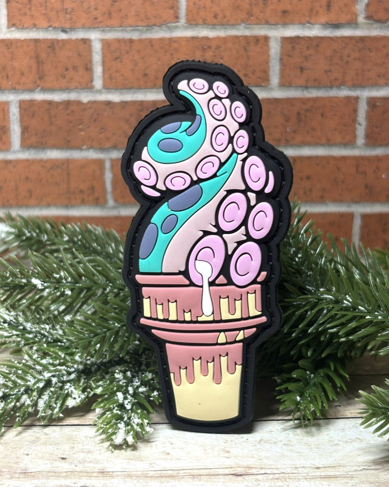 PVC Tactical Patch - Morale Octopus Ice Cream Patch - Squid Tentacle Anime Patch
