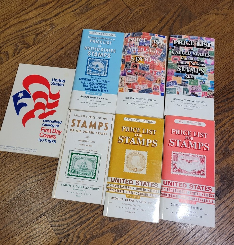 (Vintage Lot of 6) Price List of United States, Canada Stamps 1975-1981