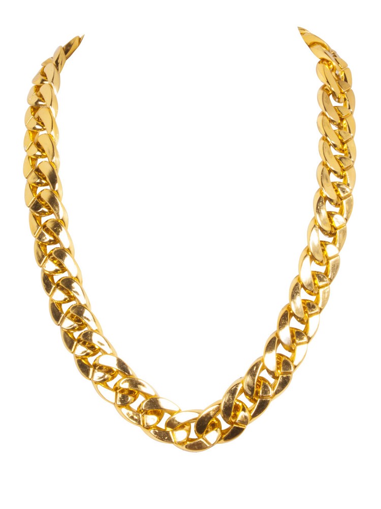80s Rapper Gold-Colored Chain Necklace