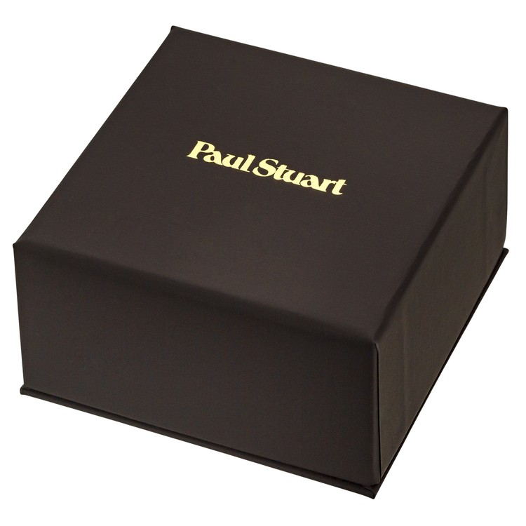Psc478 Paul Stuart Cufflinks Silver Pearl White Double Line Shell