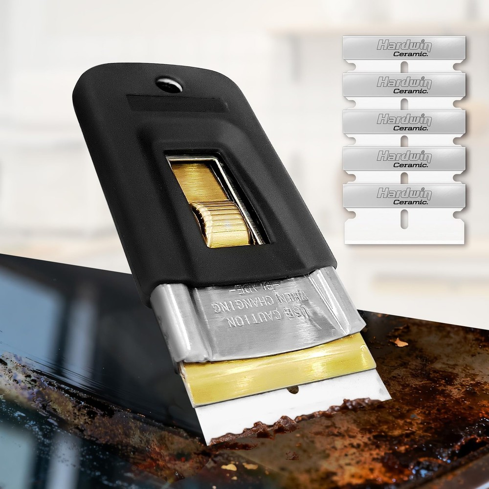5-Pack Ceramic Single-Edge Razor Blades, Blades for Razor Blade Scraper Tool,...