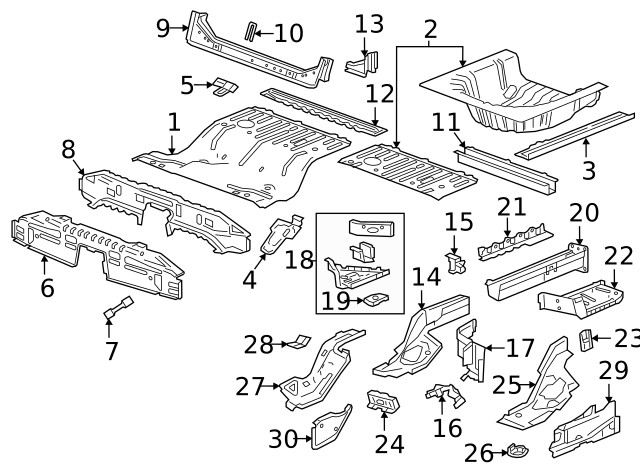 Genuine GM Passenger Side Rear Compartment Panel Frame Support 84218955