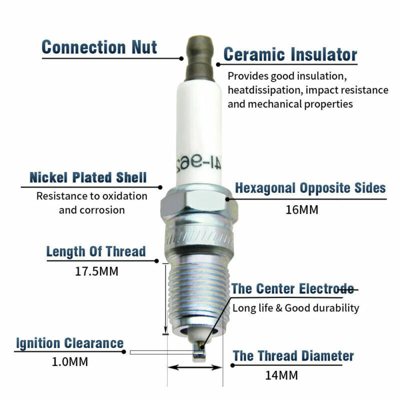 High Performance 8x Spark Plugs and 8x Wires Set for Chevy GMC 4.8L 5.3L 6.0L V8