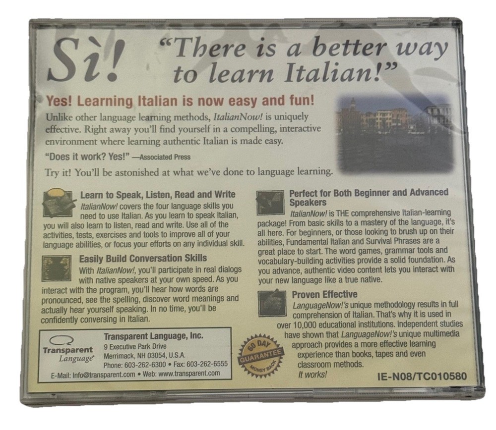 Learn Italian Now Transparent Language Learning Master Program PC CD-ROM #8