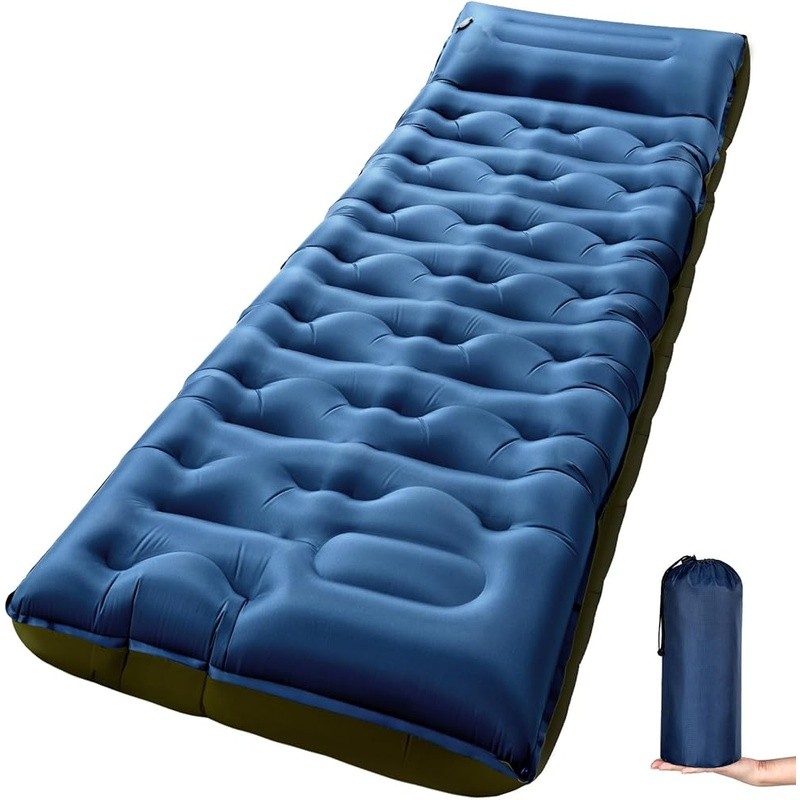 Extra Thick Camping Sleeping Pad W/ Built-In Pump Portable Modular Design New