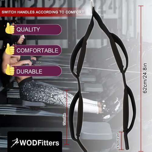 Tricep Pull Down Rope Exercise Machine Attachments Cable Anti Slip Pulldown Rope