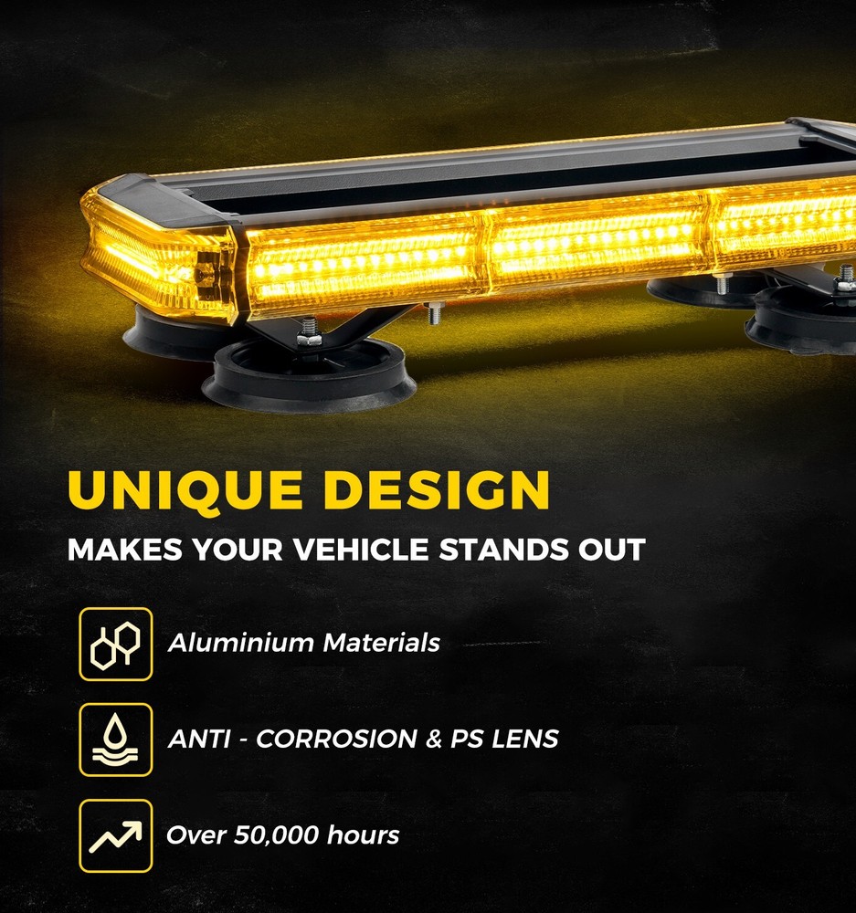 14 inch Rooftop Double Side Strobe Light Bar Traffic Advisor Emergency Warning