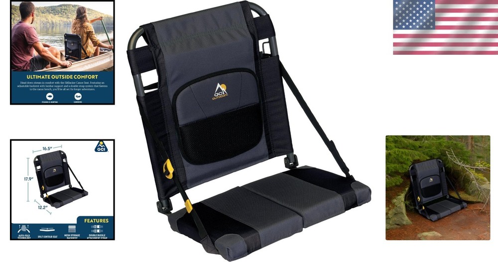 SitBacker Adjustable Canoe Seat with Back Support