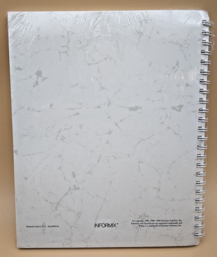 Vtg Wingz Navigator Class Manual Informix Software Training Guide Sealed 1990