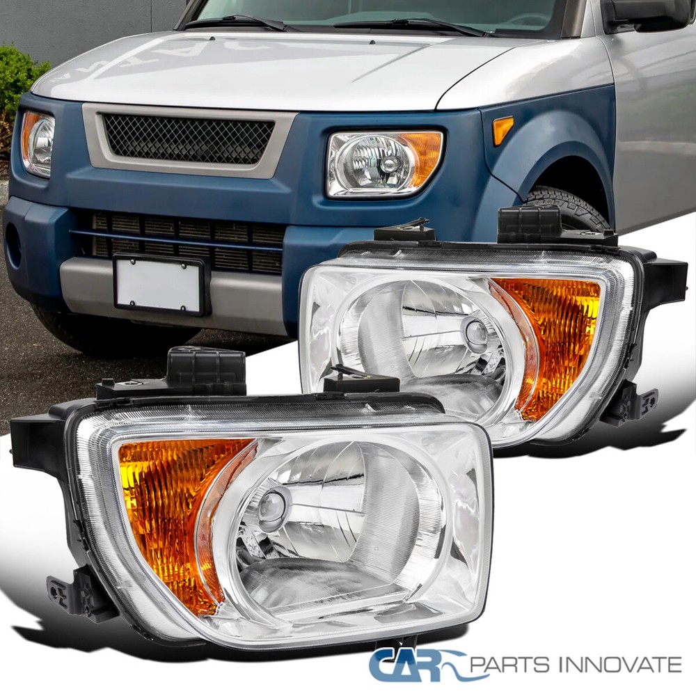 Fits 2003-2008 Honda Element Clear Headlights Left+Right Pair Assembly 03-08