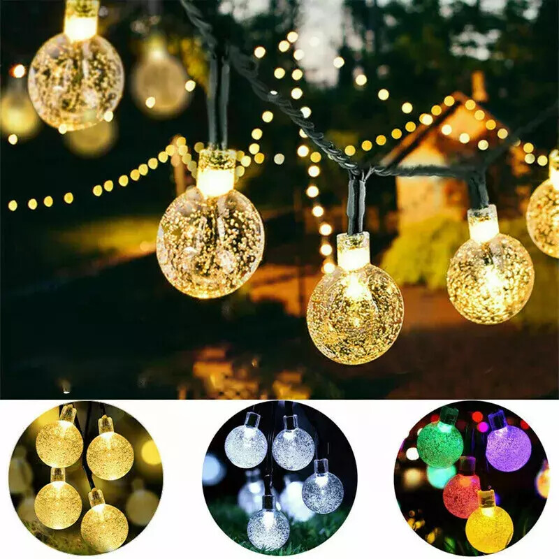 23Ft 50 LED Outdoor Solar Powered String Lights for Patio Yard Porch Party Decor