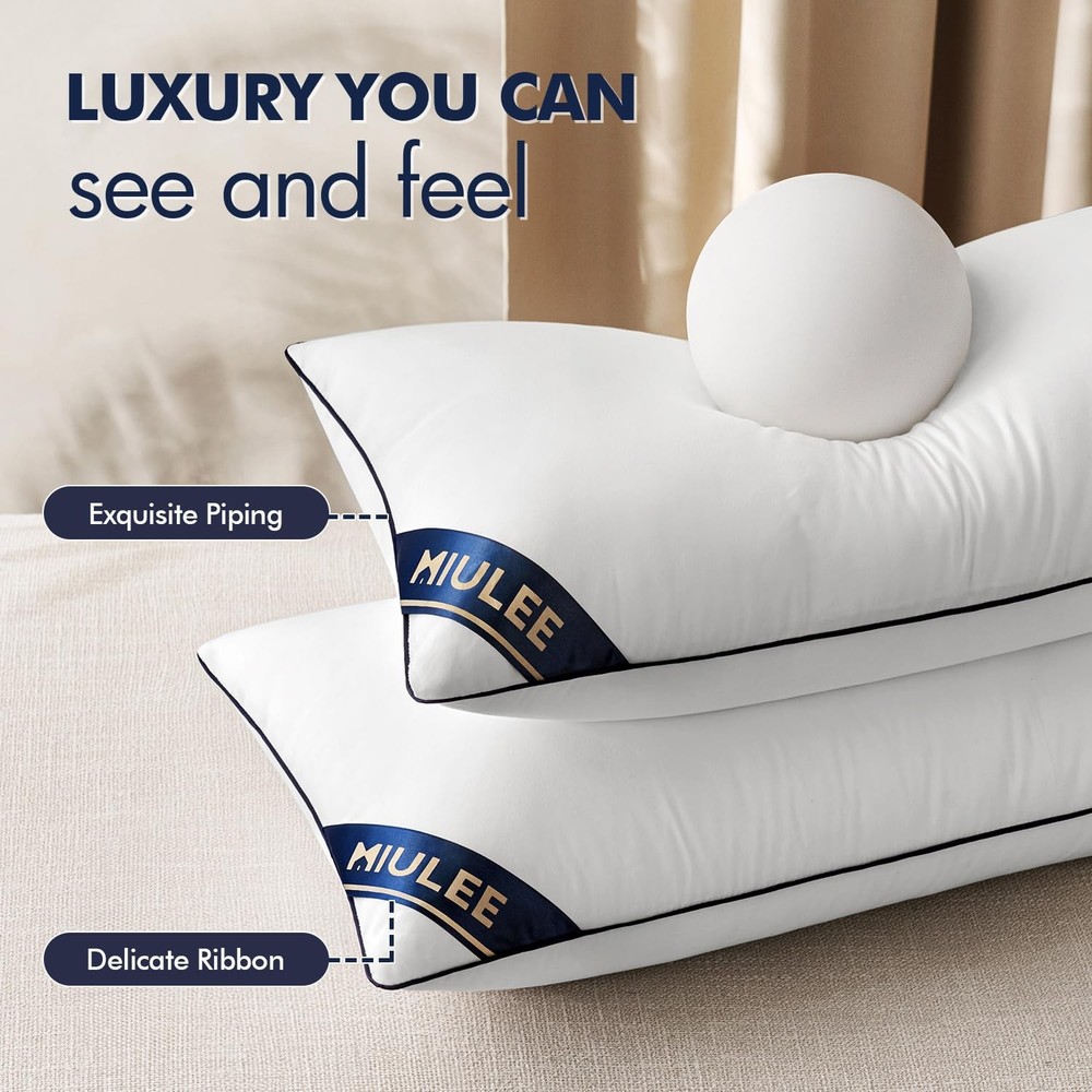 MIULEE Set of 2 Standard Throw Pillows Premium Down Alternative Inserts
