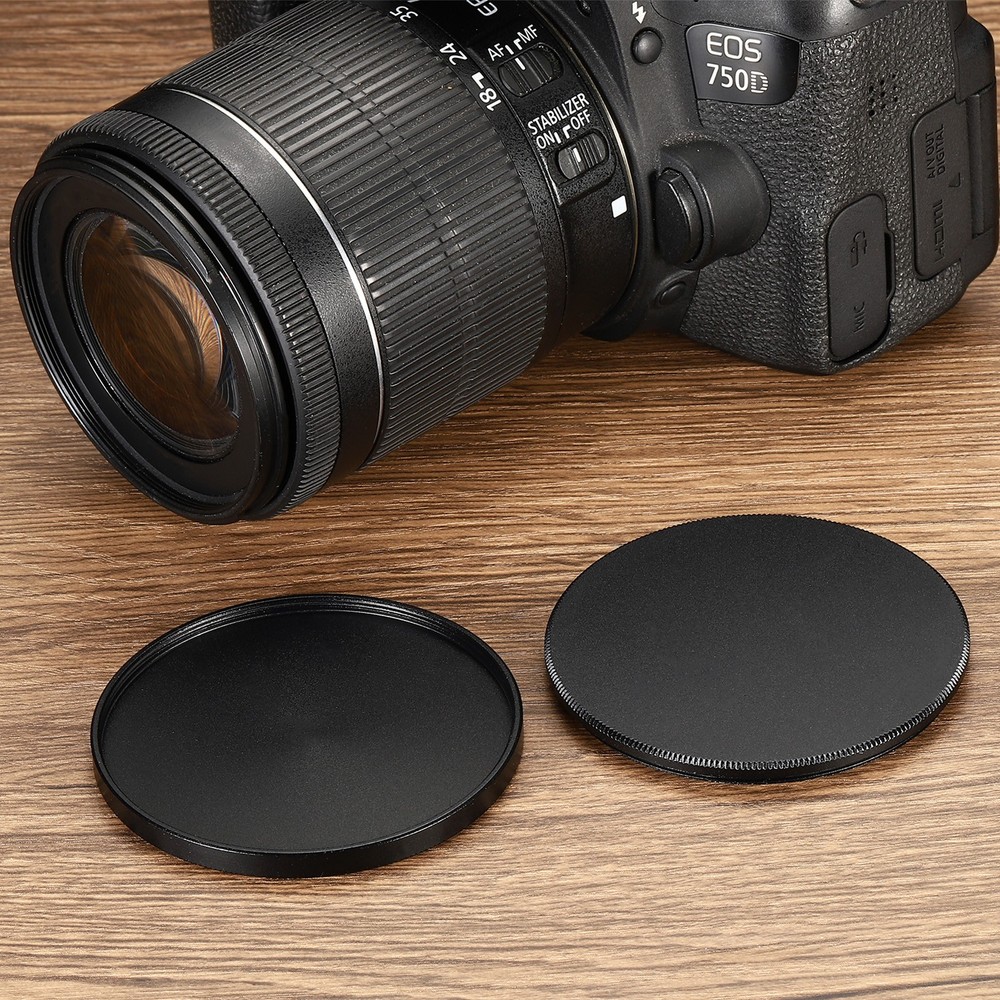 2Pcs 40.5mm Lens Filter Stack Cap Aluminum Alloy Circular Filter Stacks Black