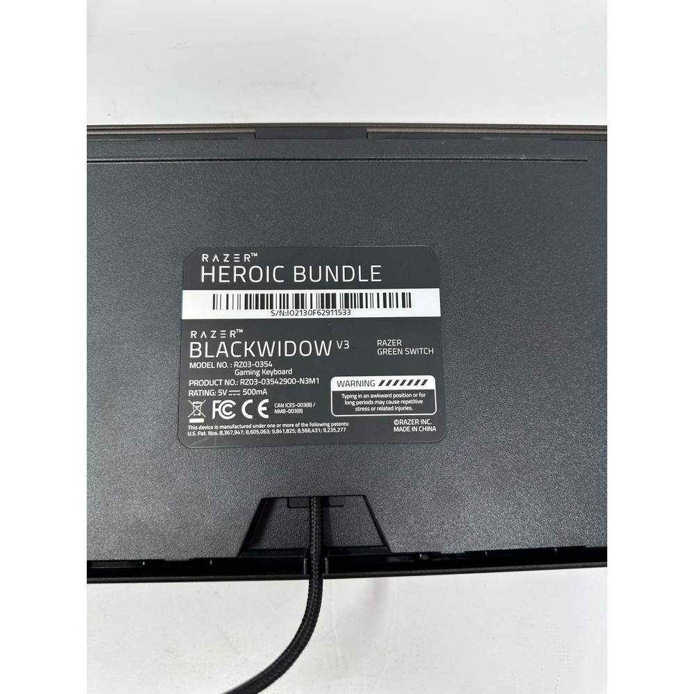 Razer Heroic Bundle Gaming Keyboard + Mouse Set V3: BlackWidow Green Switch