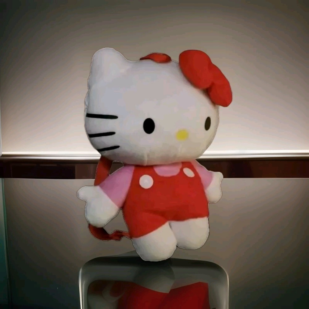 Hello Kitty Backpack Sanrio Plush Pink 12" Red 2012