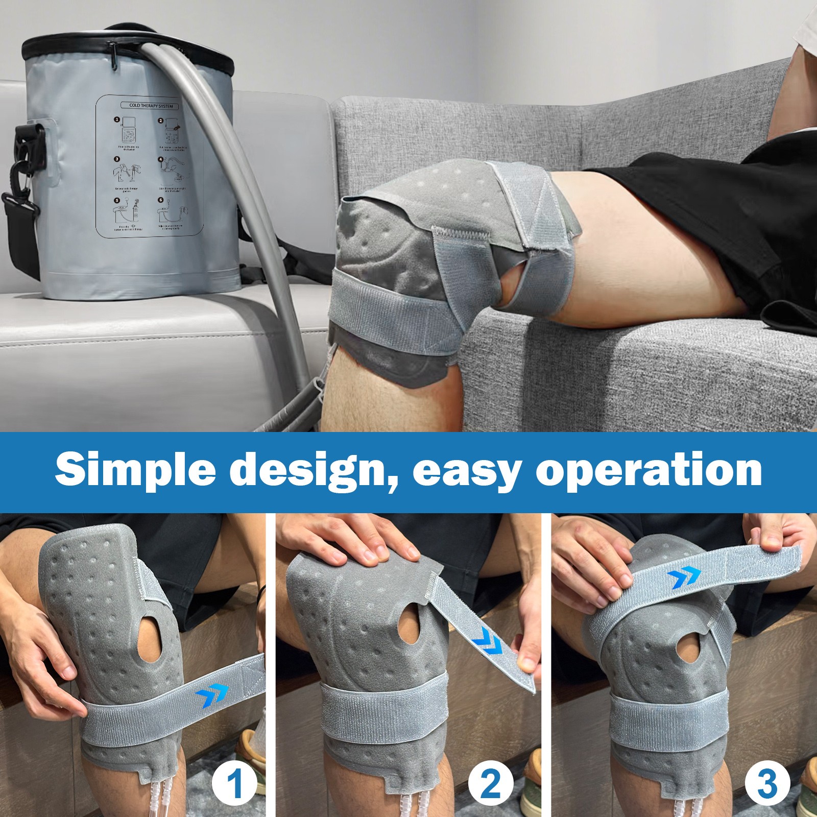 Portable Ice Therapy Machine Programmable for Post-surgery Recovery Pain Relief
