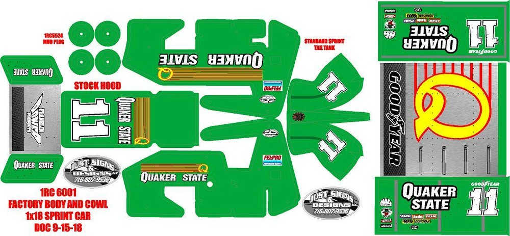 1RC SPRINT WRAP STEVE KINSER 1995 THEME WRAP KIT