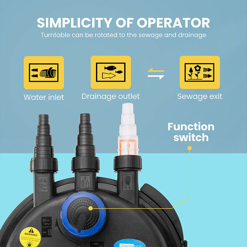 Pond Pressure Bio Filter with 13W UV Light for Koi Ponds 1000/1600/2100/2600 Gal