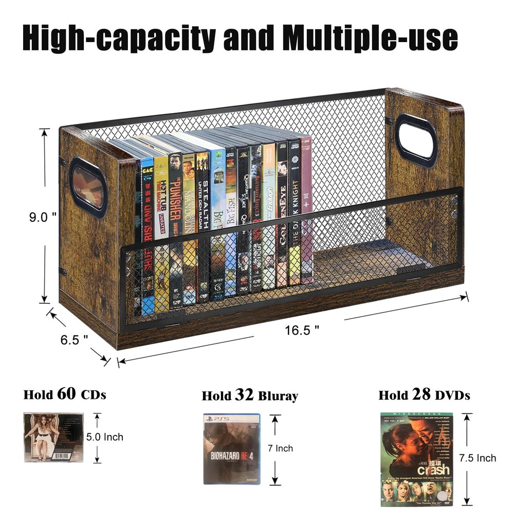 /Blu ray Storage Rack, Shelf Holds Up To 28 Cases, Stackable Tower also Used ...