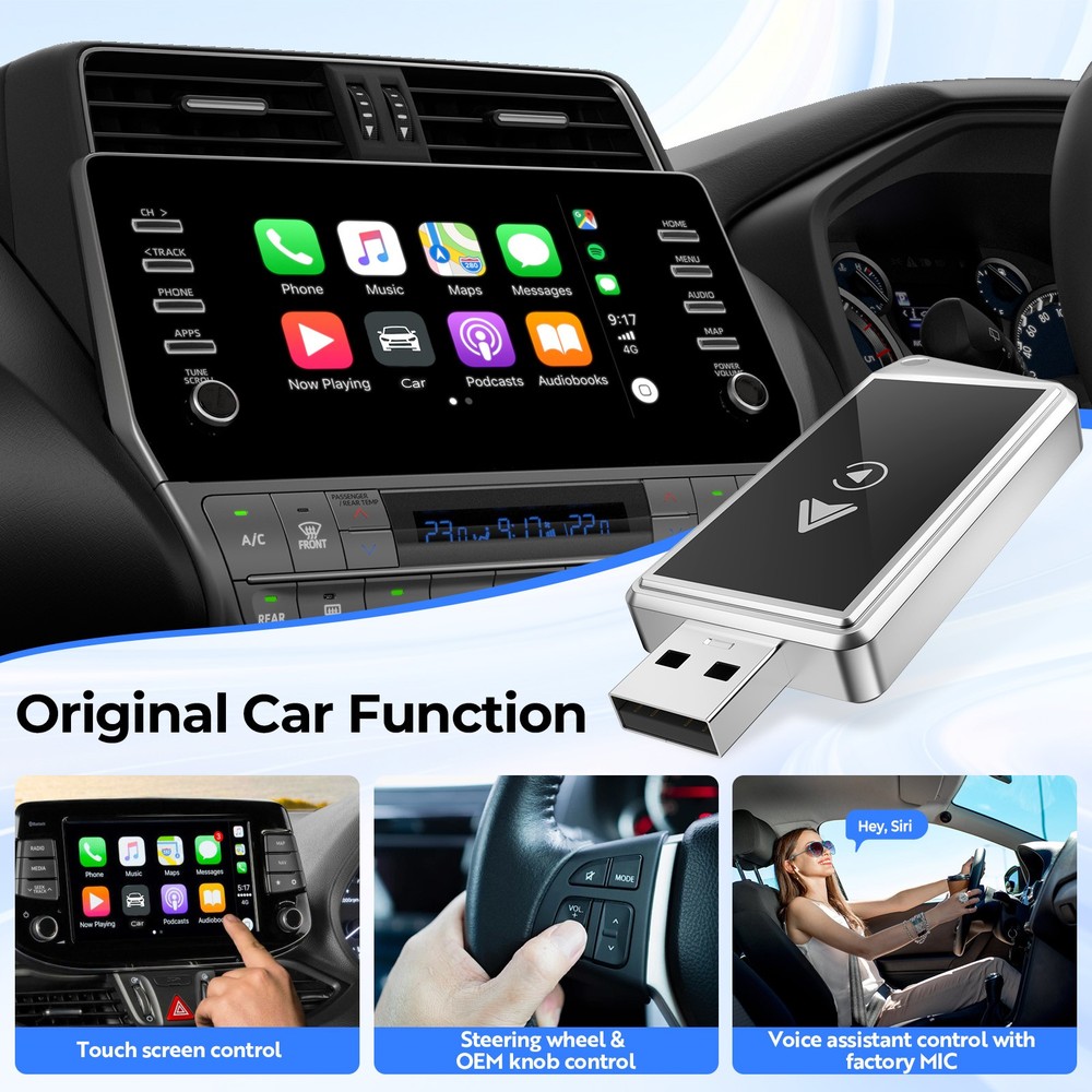 USB Wireless CarPlay Adapter Android Auto Wireless Adapter for iPhone Android