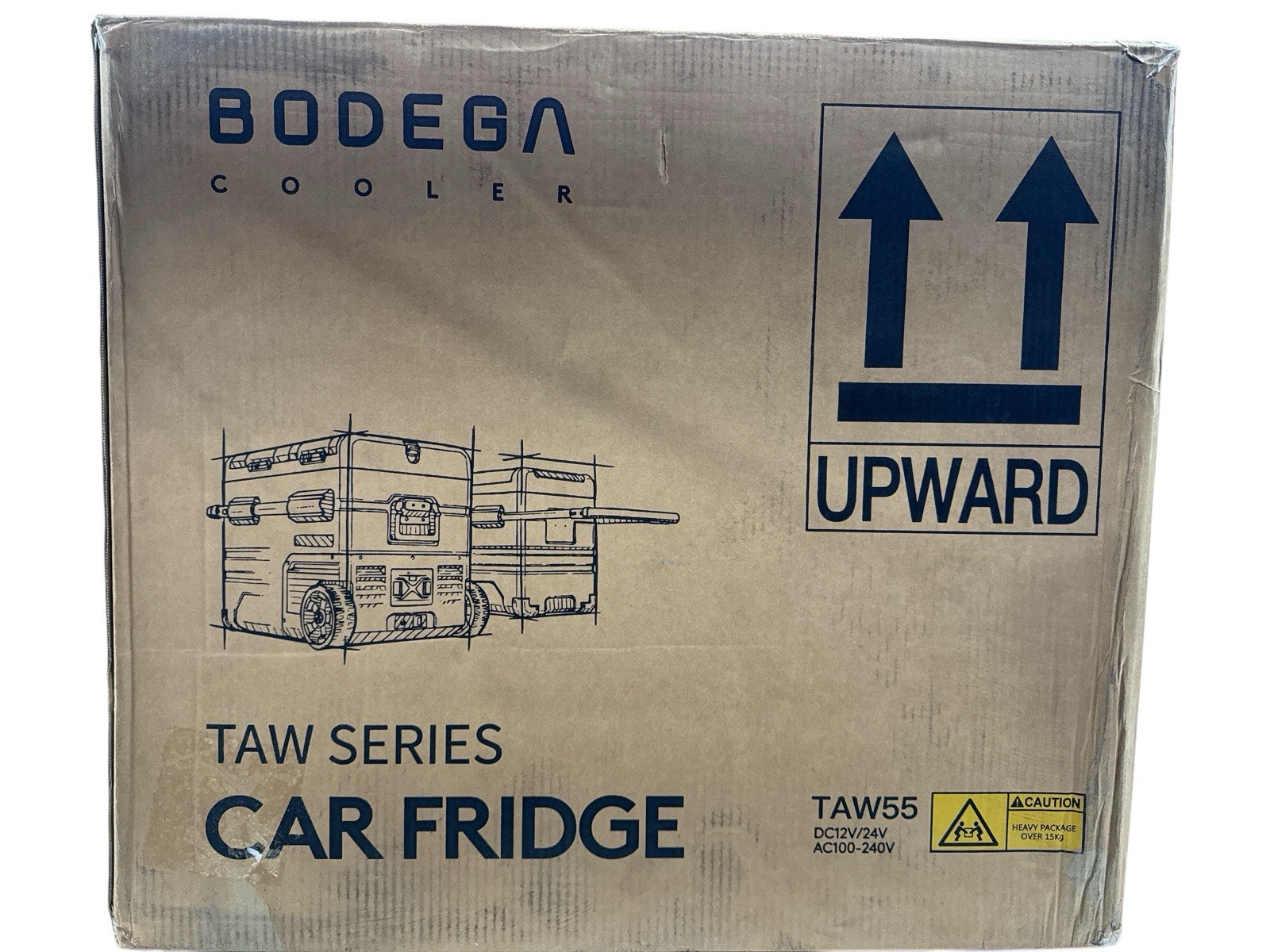 BODEGAcooler 59QT Car Fridge Dual Door Dual Zone w/Wheels TAW55 (OB)